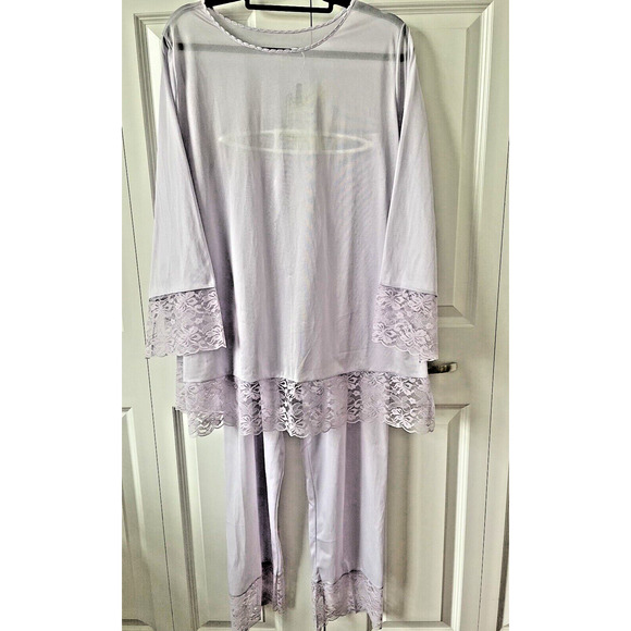 Vintage Jenelle of California Lace Trimmed Lavender Pajama Lounge Set READ DESC! - Picture 1 of 10